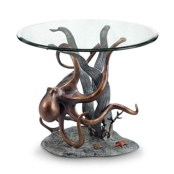 Eight Leg Octopus in Seagrass Garden Table Cocktail Starfish Sculptural